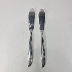 Oneida Community Stainless Flatware Twin Star Set of 2 Master Butter Spreaders